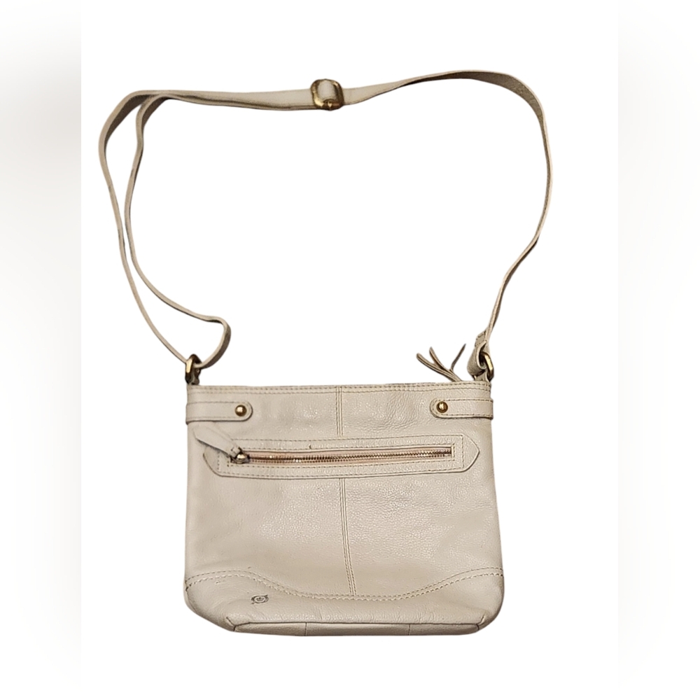 Born Genuine Leather Medium Crossbody Bag Purse Cream Bone